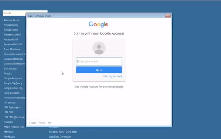 Signing into Google.